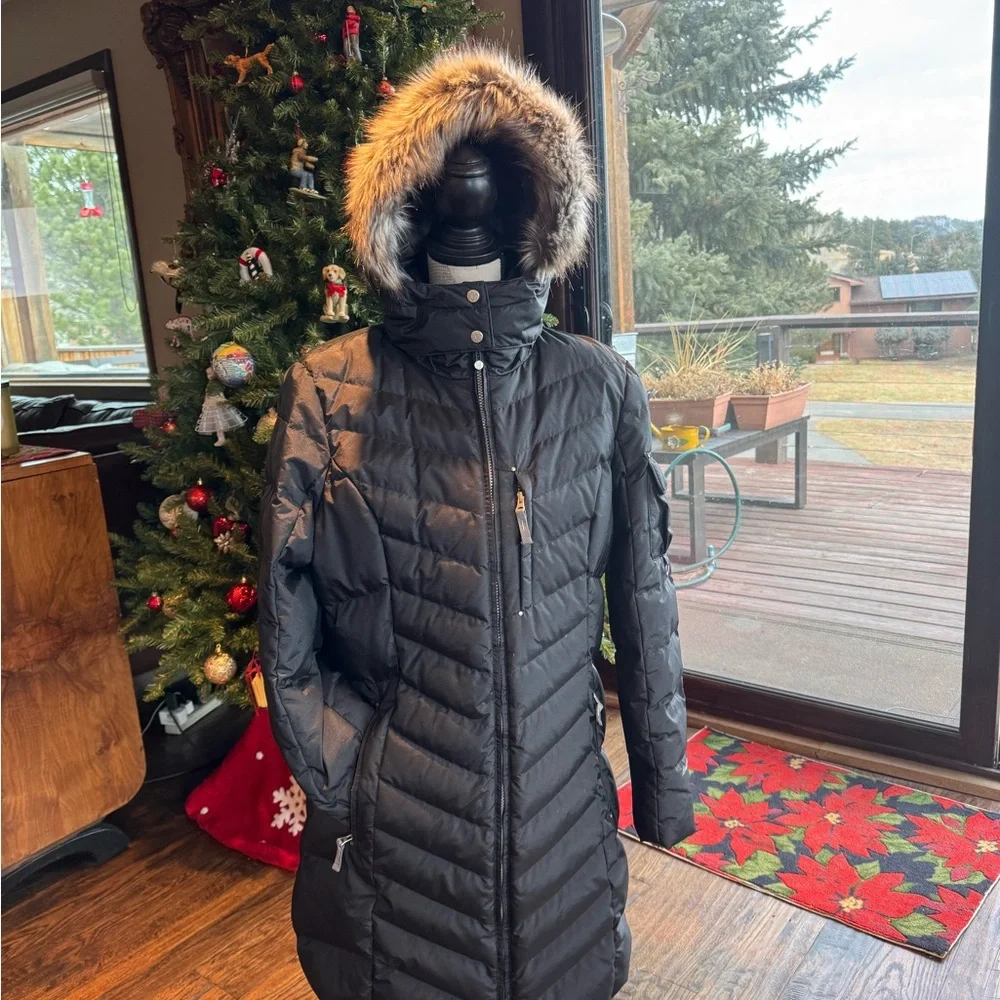 Eddie Bauer Sun Valley Black Down Parka - Picture 3 of 12